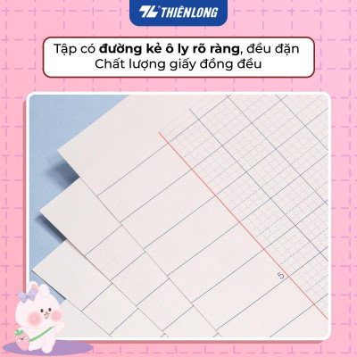 Combo 5 Tập học sinh 96 trang 5 ô ly vuông 2mm chấm kẻ 2/3 100gsm NB-118 Thiên Long - Mẫu ngẫu nhiên