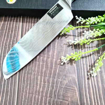 DAO - DAO BẾP NHẬT BẢN SANTOKU THÉP DAMASCUS MÃ A7 DT116 nt topcomshop vn