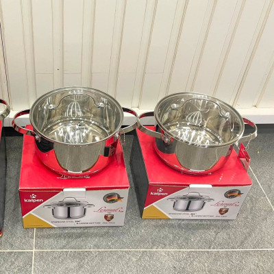 Nồi inox 304 cao cấp 5 đáy Kalpen Lermat size 18cm - Hàng chính hãng