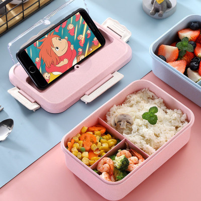 Hộp Cơm Văn Phòng Giữ Nhiệt Tiện Ích Hiện Đại 3 Ngăn Kèm Bộ Đũa Thìa INOX – Chất Liệu Lúa Mạch An Toàn Cho Sức Khỏe – Hàng Chính Hãng MINIIN