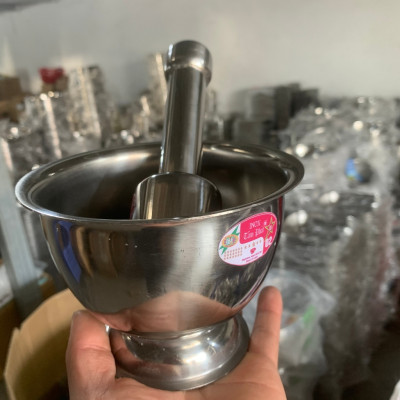 Bộ Cối Chày Inox Cao Cấp Sáng Bóng Bền Đẹp Đủ Kích Cỡ