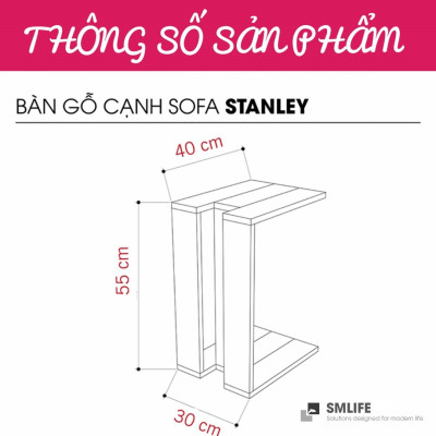 Bàn cạnh sofa SMLIFE Stanley