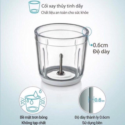 Máy Xay Đồ Ăn  6 Lưỡi Cối Thuỷ Tinh Cao Cấp Siêu Mịn Tiện Dụng - Hàng Chính Hãng