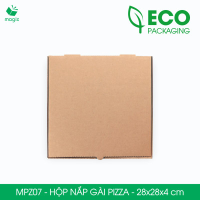 MPZ07 - 28x28x4 cm - 100 Hộp nắp gài pizza đa dụng - Hộp nắp gập, hộp carton gói hàng, hộp quà