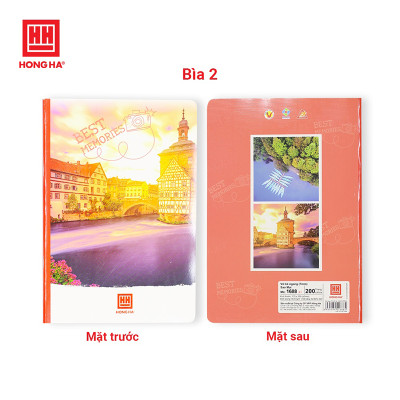 Vở kẻ ngang Hồng Hà 200 trang - Gáy ghim - Sao Mai Best memories 1688 định lượng 55-57gm2 độ sáng 82-84 ISO (Giao bìa ngẫu nhiên)