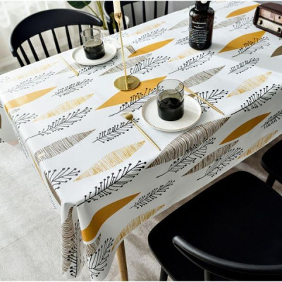 Khăn trải bàn chống thấm nước họa tiết lá vàng KB34(140x180cm)
