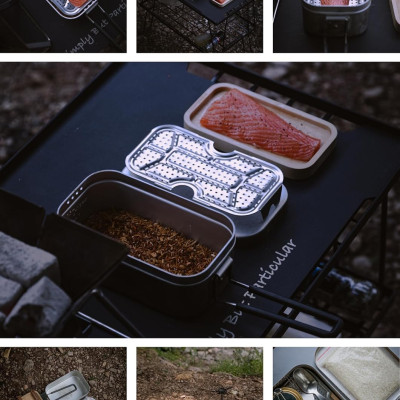 Vỉ hấp đáy hộp cơm trưa đa năng Lunch Box Campingmoon 1609-W / 2013-W