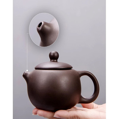 Bộ Bình Trà Tử Sa Mini Có Túi Đựng Đi Du Lịch Tiện Lợi Thích Hợp 2 - 4 Người Dùng Gồm 1 Ấm Trà, 4 Tách, 1 Bình Đựng Trà - Hàng chính hãng 