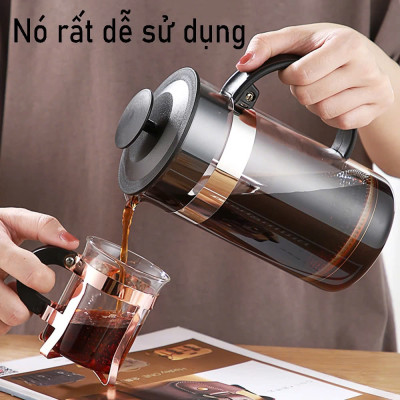 Bình Pha Trà Cà Phê Kiểu Pháp Cao Cấp 350ml Nóng Lạnh Văn Phòng Du Lịch Dã Ngoại Phượt