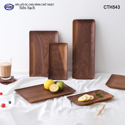 Đĩa Hình Chữ Nhật Dài Gỗ Óc Chó HAHANCO Nhập Khẩu Mỹ Nguyên Khối - hàng Xuất Khẩu Châu Âu - CTH543 - đựng đồ ăn/trang trí - đĩa bánh mì/trái cây/ bít tết/ pizza/ phụ kiện chụp ảnh, bày món ăn trong nhà hàng - Sang trọng trên bàn ăn