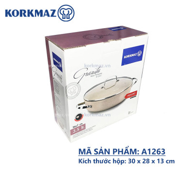 Nồi chống dính thấp Korkmaz Granita 3.5 lít - 26x7 cm