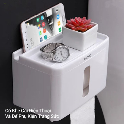 HỘP ĐỰNG KHĂN GIẤY VỆ SINH TREO TƯỜNG CẮT GIẤY TỰ ĐỘNG CAO CẤP - KHÔNG CẦN KHOAN TƯỜNG ỐC VÍT