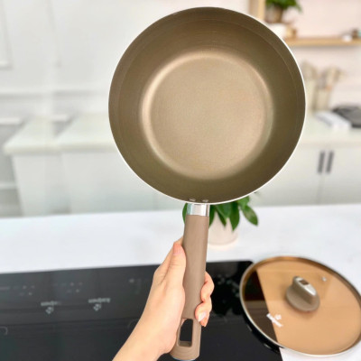 Chảo Inox 316 liền khối 7 lớp phủ chống dính Nano Titanium Shield Kalpen size 20cm,24cm,26cm,28cm đáy từ - Hàng chính hãng