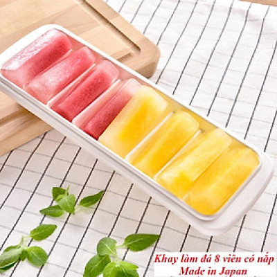 Khay đá Inomata có nắp đậy kín an toàn tránh bụi bẩn và vi khuẩn xâm nhập, đảm bảo vệ sinh khi sử dụng -nội địa Nhật Bản