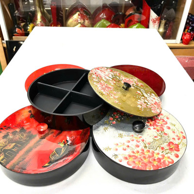 Hộp Mứt Sơn Mài Cao Cấp đựng hạt, mứt, bánh kẹo ngày Tết, trang trí, làm quà tặng ý nghĩa