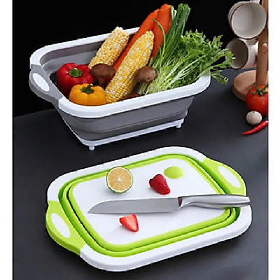 Bộ Chậu Gấp Gọn Đa Năng  Kèm Thớt 2 in 1 - Siêu Tiện Dụng