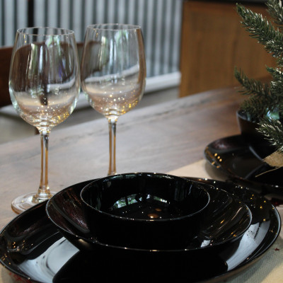 Đĩa Thủy Tinh Luminarc Diwali Đen 25cm cường lực, kháng vỡ - 1 đĩa - P0867