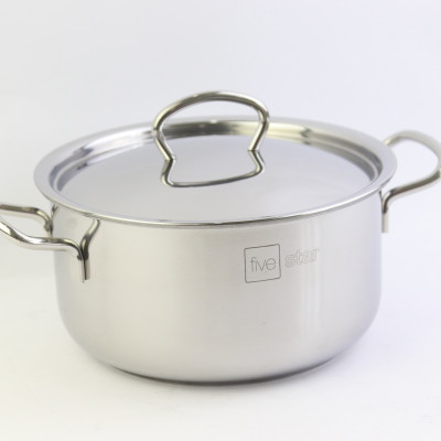 Nồi inox 3 đáy sandwich inox 430 cao cấp Fivestar Standard đáy từ nắp inox (16cm/18cm/20cm/24cm/26cm/28cm/30cm ) , tặng 5 muỗng