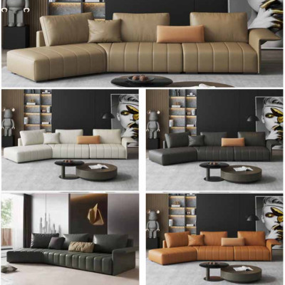 Sofa da cong phong cách hàn quốc cao cấp Juno Sofa HDCT-17