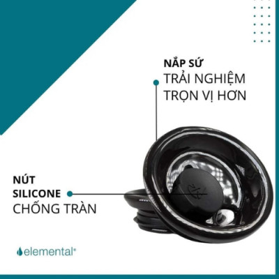 [Elemental chính hãng - Thương hiệu Mỹ] Ly giữ nhiệt Elemental Artisan 480ml nắp sứ, inox 304, giữ nhiệt vượt trội, an toàn sức khỏe