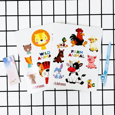 Combo 5 Tập Học Sinh Animal 5 Ô Ly 96 Trang 100gsm - FAHASA (Mẫu Bìa Giao Ngẫu Nhiên)