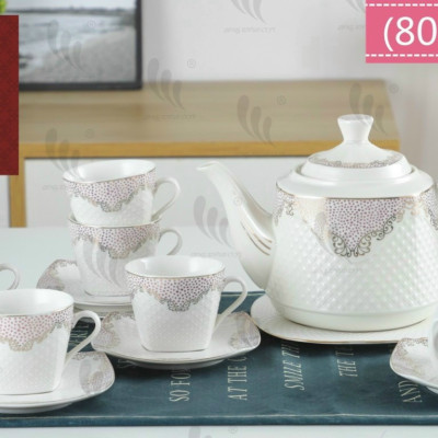 BỘ ẤM CHÉN PHA TRÀ KÈM 7 ĐĨA LÓT TÁCH ( GIAO NGẪU NHIÊN )