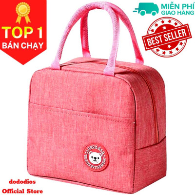 Túi đựng cơm giữ nhiệt văn phòng cỡ lớn chống thấm nước, tráng bạc giữ nhiệt diệt khuẩn - Màu Hồng