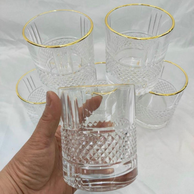 Bộ 6 cố thủy tinh uống nước vân tăm trắng