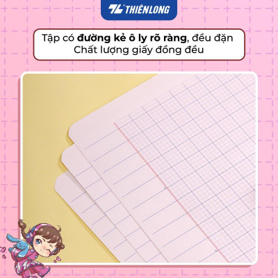 Combo 5/10 Tập học sinh chống lóa 48 trang 4 ô ly vuông 2.5mm 100gsm Thiên Long NB-115/AK - PB Akooland - Mẫu ngẫu nhiên