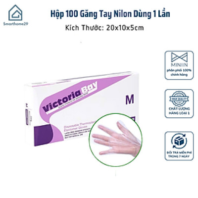 Hộp 100 Găng Tay Nilon Làm Bếp – Bao Tay TPE Kháng Khuẩn, Dùng 1 Lần Vệ Sinh - HÀNG CHÍNH HÃNG MINIIN