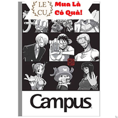 Tập Học Sinh B5 Kẻ Ngang Có Chấm 120 Trang - Campus One Piece Black & White