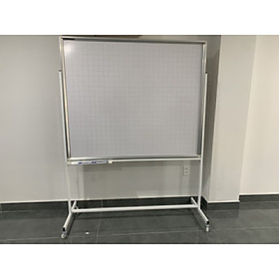 Bảng di động 2 mặt trắng viết bút lông Poly có kẻ ô ly Bavico-1,2x1,6m