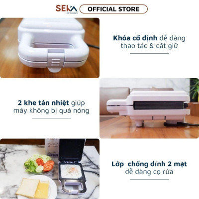 Máy Nướng Bánh Mì Sandwich SK560 Bữa Sáng Nhanh Gọn, Bánh Mì Chín Nhanh Đều Chống Dính