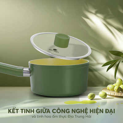 Nồi quánh phủ sứ Elmich Olive EL-5523OV nhiều size, Hàng chính hãng, dùng được mọi bếp - JoyMall