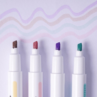 Vỉ 4 Bút Highlight Màu Nhũ 2 Ngòi Macarons - ClassMate CL-HL0007S (Mẫu Bao Bì Giao Ngẫu Nhiên)