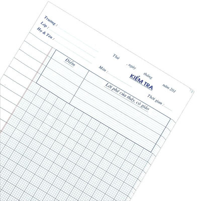 Giấy Kiểm Tra Cấp 1 - 5 Ô Ly - Hồng Hà 4876