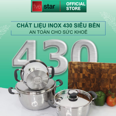 Nồi Inox đáy từ Fivestar Quai Silicon - Tặng 5 muỗng inox
