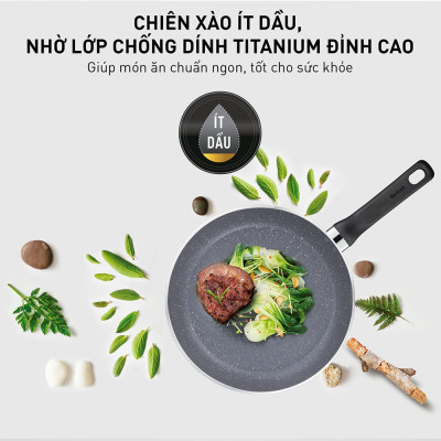 Chảo sâu lòng chống dính Tefal Natura 28cm, dùng cho bếp gas và hồng ngoại- Hàng chính hãng