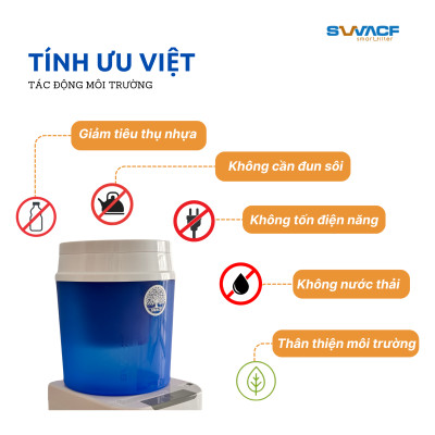 Bình lọc nước uống trực tiếp SWACF 16L | CWFNL Nano bạc, lõi lọc 7L, tốc độ lọc 2 - 4 lít/giờ, giữ khoáng thiết yếu - Công nghệ Mỹ