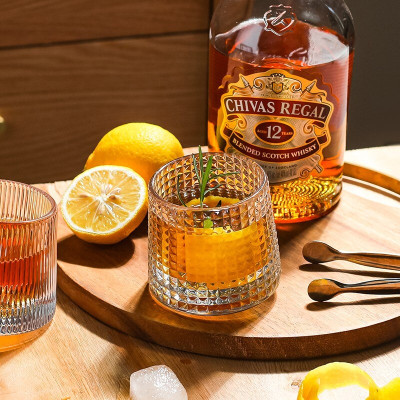 Bộ 6 Cốc Thuỷ Tinh, Ly Thuỷ Tinh Đế Lồi Xoay 360 Độ Cao Cấp Nhiều Họa Tiết Sang Trọng