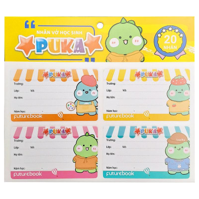 Nhãn Vở Học Sinh Puka - futurebook N145 (20 Nhãn)