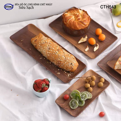Đĩa Hình Chữ Nhật Dài Gỗ Óc Chó HAHANCO Nhập Khẩu Mỹ Nguyên Khối - hàng Xuất Khẩu Châu Âu - CTH543 - đựng đồ ăn/trang trí - đĩa bánh mì/trái cây/ bít tết/ pizza/ phụ kiện chụp ảnh, bày món ăn trong nhà hàng - Sang trọng trên bàn ăn