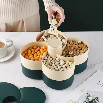 Khay mứt tết Hoa Đào Tết 2 Tầng - Khay đựng đồ ngày tết: Bánh kẹo, trái cây, đồ sấy...