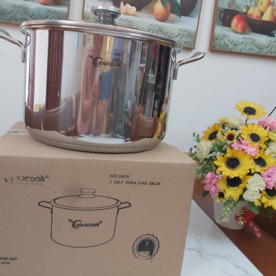 Nồi Inox 3 Đáy  You Cook Thân Cao 28 cm