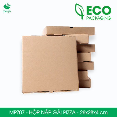 MPZ07 - 28x28x4 cm - 20 Hộp nắp gài pizza đa dụng - Hộp nắp gập, hộp carton gói hàng, hộp quà