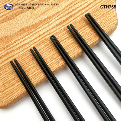 Đũa gỗ mun sừng VIP (1 đôi) xuất Nhật dành cho trẻ em - Tập làm quen với đũa - CTH765