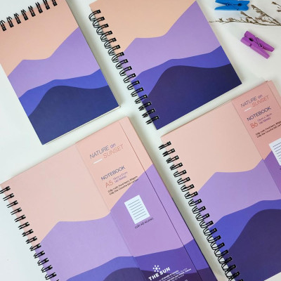 Sổ Lò Xo A5 - Kẻ Ngang 160 Trang 80gsm - Nature On Sunset - The Sun 02