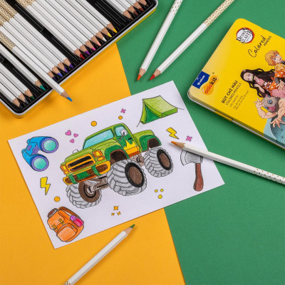 Hộp 24 Bút Chì Màu Thanh Gươm Diệt Quỷ - Colokit CPC-C043/DS - Hộp Thiếc