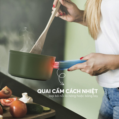 Nồi quánh phủ sứ Elmich Olive EL-5523OV nhiều size, Hàng chính hãng, dùng được mọi bếp - JoyMall
