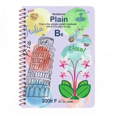 Sổ ruột trơn lò xo đơn KLONG B6 200 trang 70/76; MS: 985